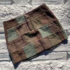 American Eagle Wool Patchwork Miniskirt🐞